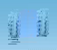 The front side of a Happy V Crewneck Sweatshirt in blue against a blue background.